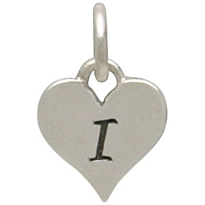 Tiny 8mm Sterling Silver Heart Letter Charm Personalized Charms 925 Solid  Silver Monogram Charm ONE Initial Dainty Tiny Silver Heart Charm 