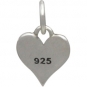 Small Silver Letter Heart Charm - Initial I 13x8mm