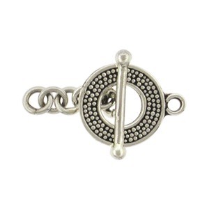 Sterling Silver Toggle Clasp with Carpet Granulation 23x13mm