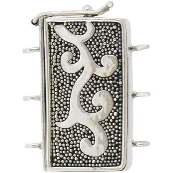 Sterling Silver 7 Strand Filigree Bracelet Necklace Box Clasp Rec