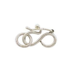Sterling Silver Hook and Eye Clasp with Safety Catch 17x9mm