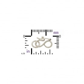 Sterling Silver Hook and Eye Clasp with Safety Catch 17x9mm