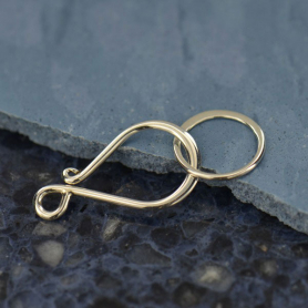 Sterling Silver Hook and Eye Clasp - Flat Medium 25x11mm