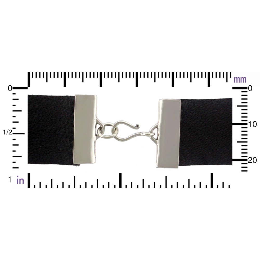 Silver Wide Crimp Clasp for Leather 30x20mm DISCONTINUED