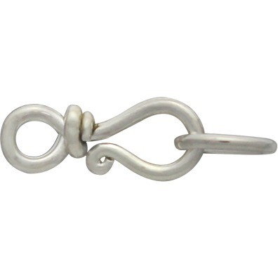 Sterling Silver Tiny Simple Hook & Eye Clasp 17x6mm