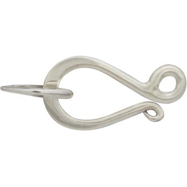 Sterling Silver Hook and Eye Clasp - Flat Small 16x6mm