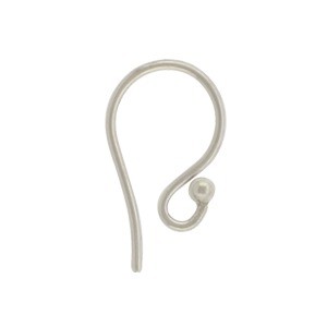  Sterling Silver Ear Hook - Simple with Ball 16x9mm