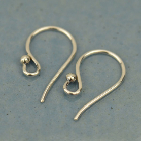 Sterling Silver Ear Hook - Simple with Ball 16x9mm