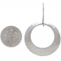 Sterling Silver Hammered Circle Dangle Earrings 45x30mm