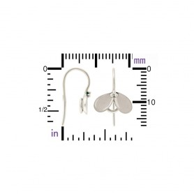 Sterling Silver Ear Hook with Cupped Petals 18x11mm