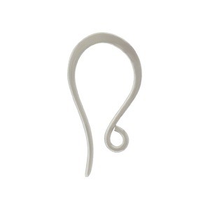 Sterling Silver Ear Wire - Simple Flat 20x10mm