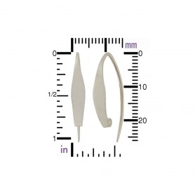 Sterling Silver Long Smooth Ear Wire with Hidden Loop 27x4mm