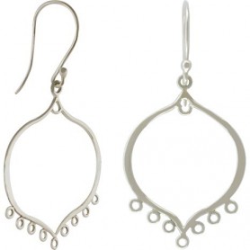Sterling Silver Arabesqu Earring Finding w 7 Loops 39x21mm