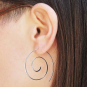 Sterling Silver Ear Wire - Spiral Circle Shape 40x37mm