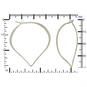 Sterling Silver Lotus Petal Hoop Earring 41x35mm