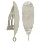 Silver Clip On Earring -Teardrop with Hammer Finish 26x9mm