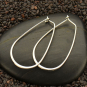 Sterling Silver Hoop Earrings - Teardrop Shape 38x21mm