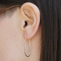 Sterling Silver Hoop Earrings - Teardrop Shape 38x21mm