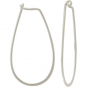 Sterling Silver Hoop Earrings - Teardrop Shape 38x21mm