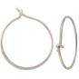Sterling Silver Half Hammered Circle Hoop Earrings 20mm