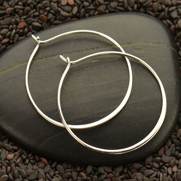 Wide silver hoops, silver hoop earrings, DEMI+CO - DEMI+CO Jewellery