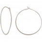 Sterling Silver Half Hammered Circle Hoop Earrings 30mm