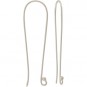 Sterling Silver Long Ear Wires with Granulated Ball 42x12mm