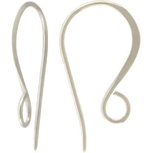 Sterling Silver Simple Flat Ear Wire 24x13mm