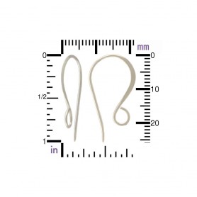 Sterling Silver Simple Flat Ear Wire 24x13mm