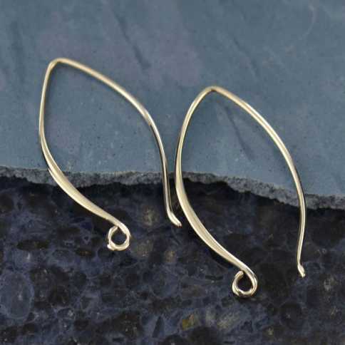 Sterling Silver Ear Wire - Small Marquis 25x15mm