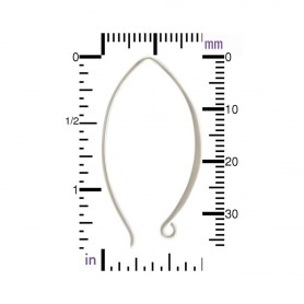 Sterling Silver Marquis Shaped Ear Wire 34x19mm