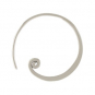 Sterling Silver Hoop Earring - Circle with Curlicue 20x18mm