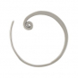 Sterling Silver Hoop Earring - Circle with Curlicue 20x18mm