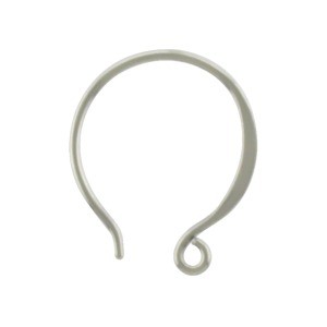 Sterling Silver Ear Wire - Small Flat Circle Shape 17x14mm