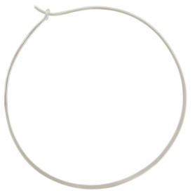  Sterling Silver Half Hammered Circle Earring Hoops 50mm