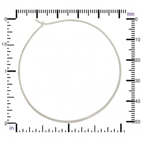  Sterling Silver Half Hammered Circle Earring Hoops 50mm