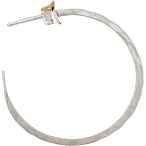 Sterling Silver Hammer Finish Hoop Earrings on Post 25x25mm