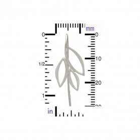  Sterling Silver Ear Hook with Marquis Leaves 32x13mm