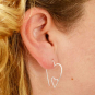 Sterling Silver Ear Wires - Heart Shaped 30x24mm