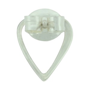 Silver Stud Earrings - Openwork Heart Post Earring 9x8mm