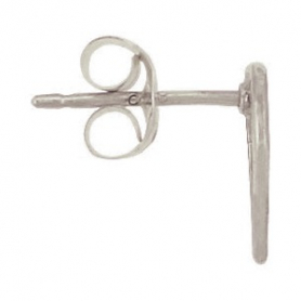 Silver Stud Earrings - Openwork Heart Post Earring 9x8mm