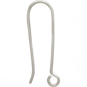 Sterling Silver Long French Hook Earring with Loop 25x8mm