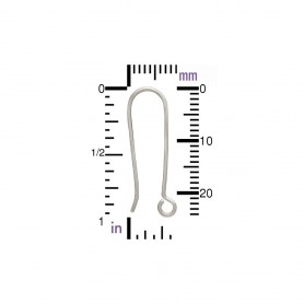 Sterling Silver Long French Hook Earring with Loop 25x8mm