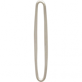 Sterling Silver Long Oval Post Earrings 30x5mm