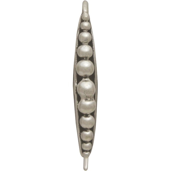 Sterling Silver Ear Hooks with Granulation 24x4mm