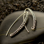 Sterling Silver Ear Wire - Long Granulated Ear Hook 30x3mm