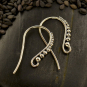 Sterling Silver Ear Wire - Short Granulated Ear Hook 25x2mm