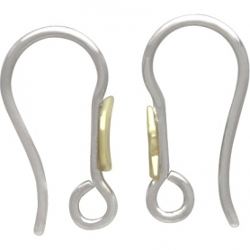 Silver Star and Moon Hook Earring with Bronze 16x5mm