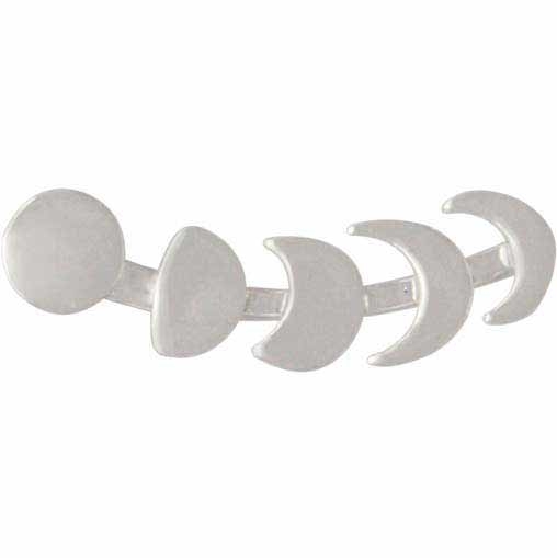 Sterling Silver Moon Phases Ear Climber 22x5mm