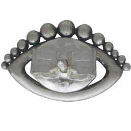 Sterling Silver Evil Eye Post Earring 6x10mm